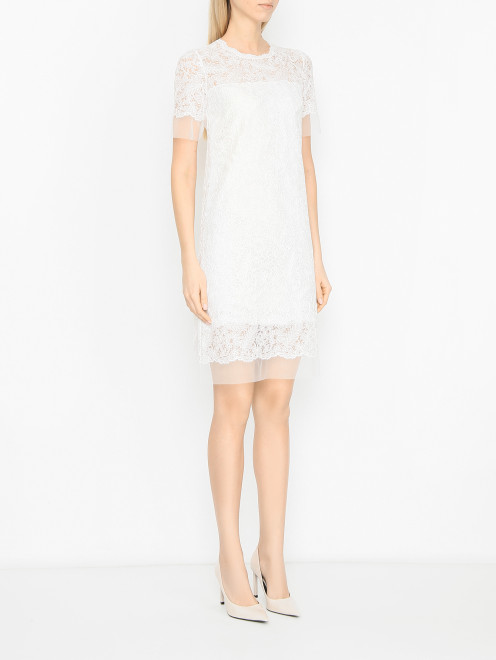 Платье прямого кроя с короткими рукавами Ermanno Scervino - МодельВерхНиз