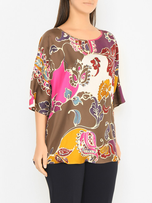 Шелковая блуза с узором Marina Rinaldi - МодельВерхНиз