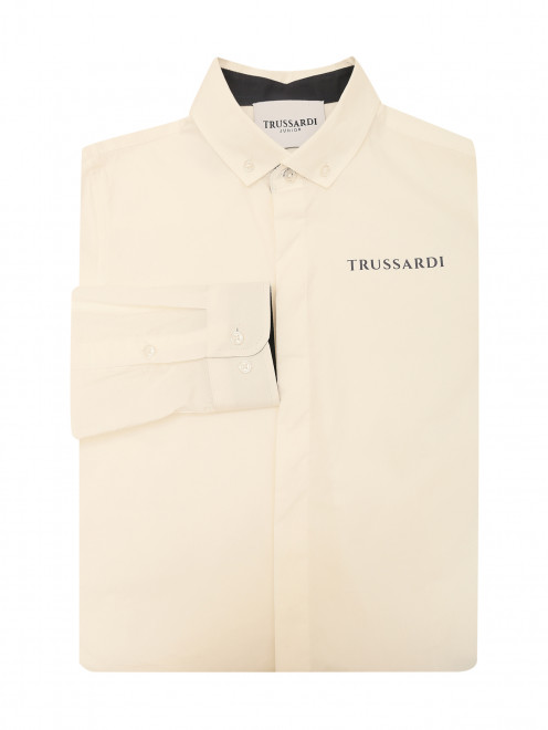 Рубашка из хлопка с логотипом Trussardi - Общий вид