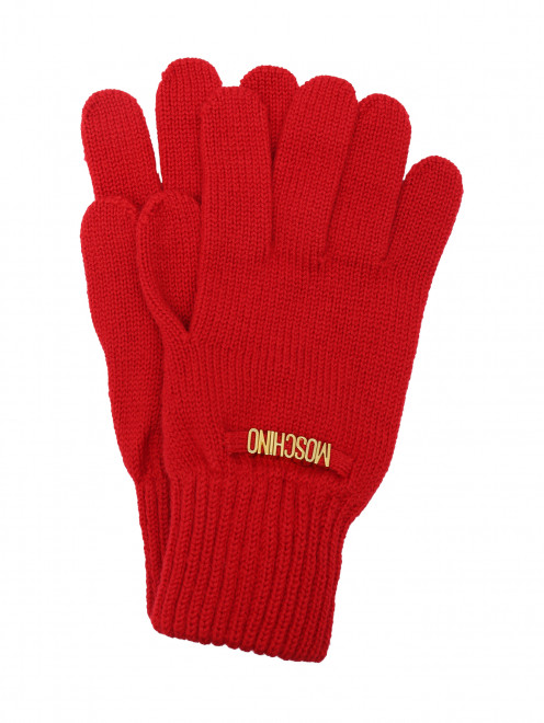 Перчатки из шерсти с золотой фурнитурой Moschino - Общий вид