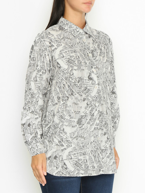 Рубашка из хлопка с узором Marina Rinaldi - МодельВерхНиз