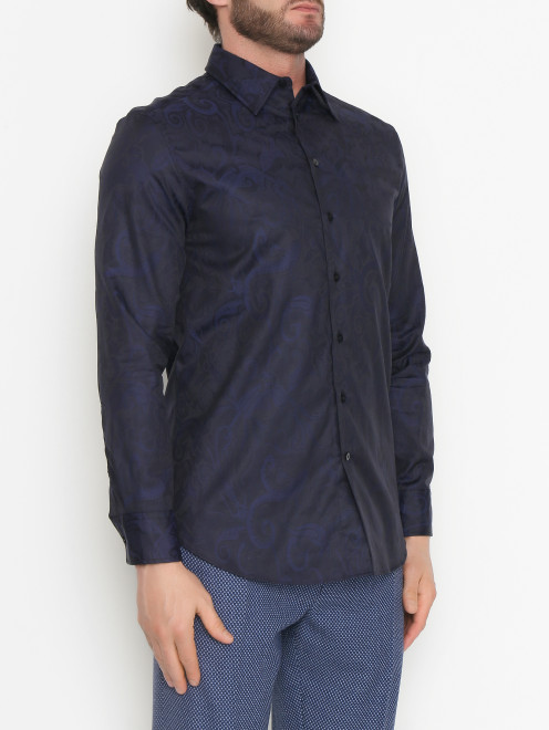 Рубашка из хлопка с деликатным узором Etro - МодельВерхНиз