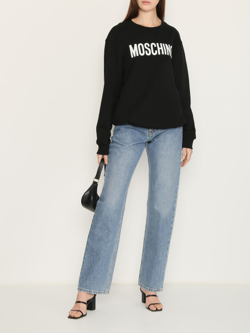 Свитшот с логотипом Moschino - МодельОбщийВид