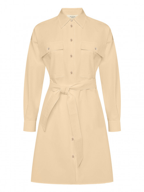 Платье из хлопка с поясом и карманами Weekend Max Mara - Общий вид