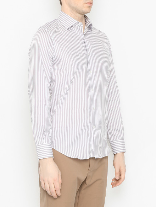 Рубашка из хлопка с узором "Полоска" Doriani Cashmere - МодельВерхНиз