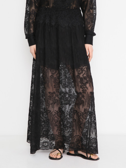 Юбка-макси с вышивкой и кружевом Ermanno Scervino - МодельВерхНиз