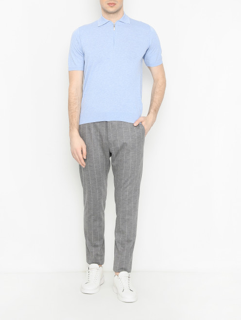 Джемпер из хлопка с воротом поло Doriani Cashmere - МодельОбщийВид