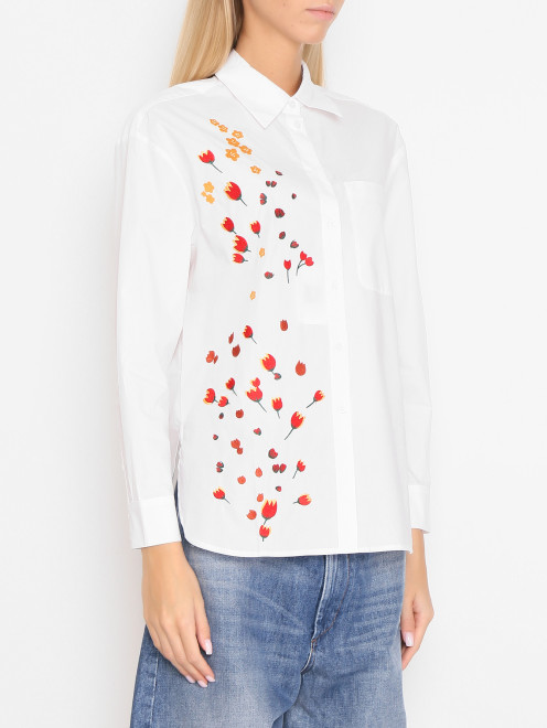 Рубашка из хлопка с вышивкой Max&Co - МодельВерхНиз