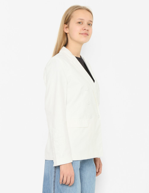 Жакет двубортный из хлопка Ermanno Scervino Junior - МодельВерхНиз
