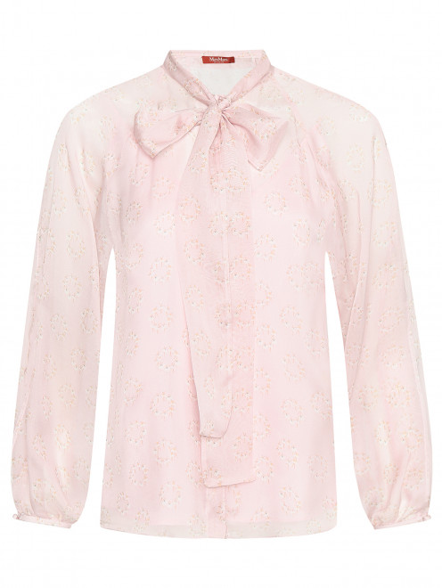 Блуза с бантом из шелка Max Mara - Общий вид