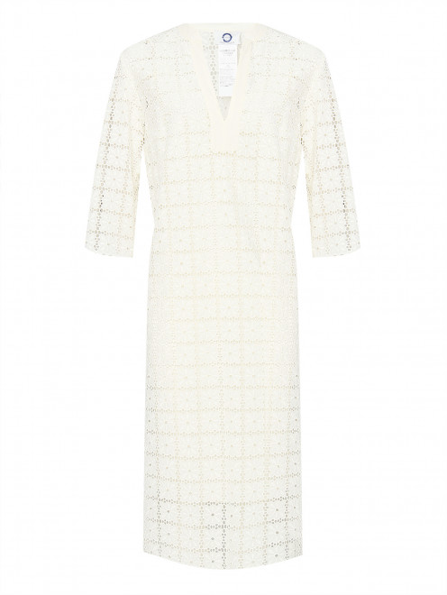 Платье прямого кроя с вышивкой ришелье Marina Rinaldi - Общий вид