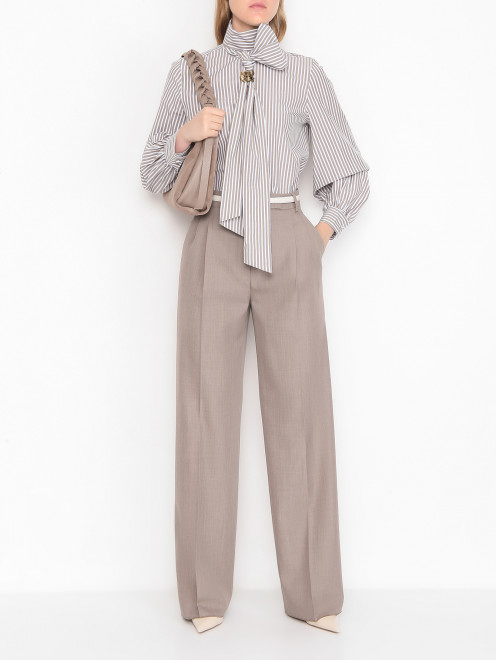 Брюки из шерсти с защипами Max Mara - МодельОбщийВид