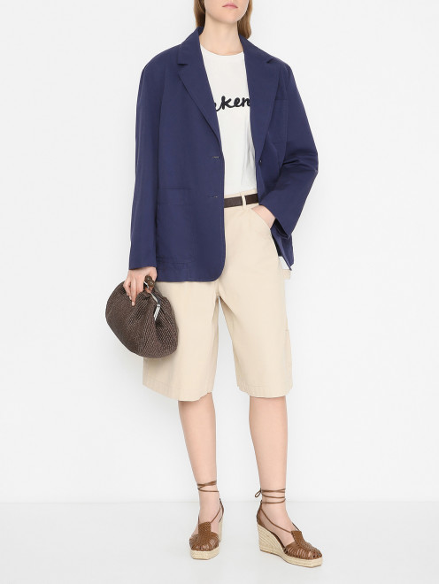 Шорты-бермуды из хлопка Weekend Max Mara - МодельОбщийВид