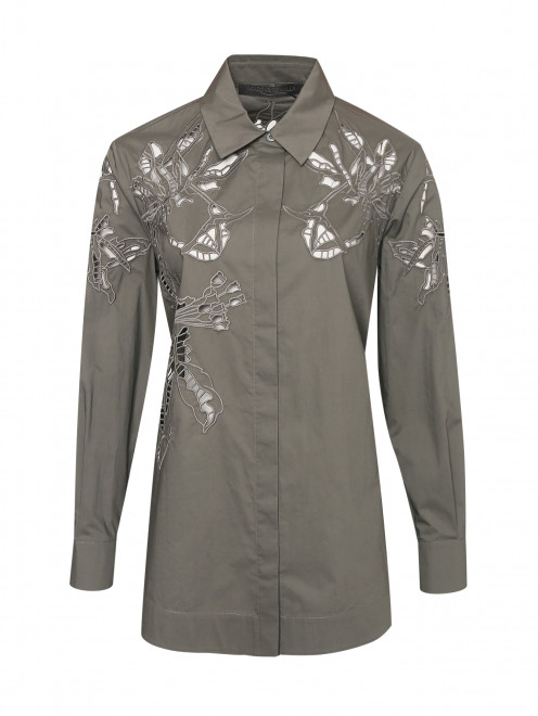 Рубашка из хлопка с вышивкой Marina Rinaldi - Общий вид