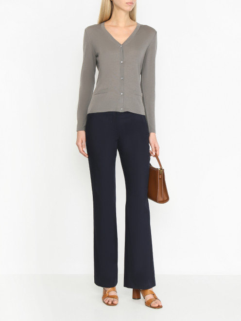 Кардиган однотонный из шерсти Max Mara - МодельОбщийВид
