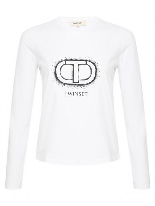 Лонгслив из хлопка с принтом TWINSET - Общий вид