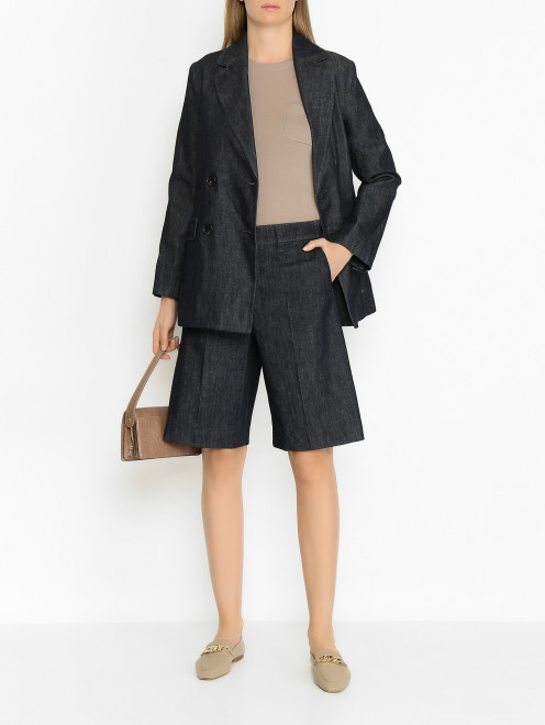 Шорты-бермуды из денима Max Mara - МодельОбщийВид