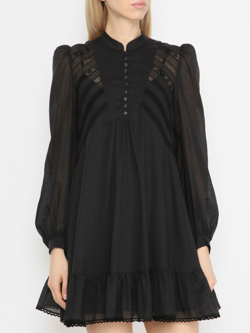 Хлопковое платье с воланом и кружевом Weekend Max Mara - МодельВерхНиз
