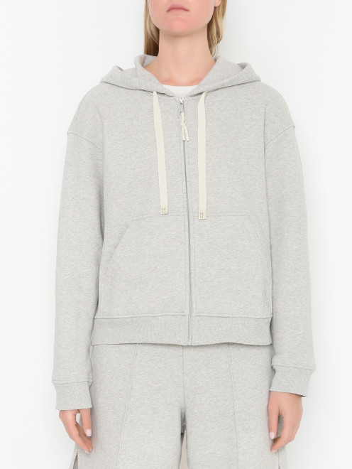 Толстовка из хлопка на молнии Weekend Max Mara - МодельВерхНиз