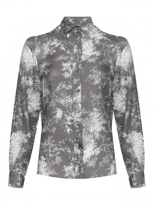 Рубашка из шелка с цветочным узором Eleventy - Общий вид