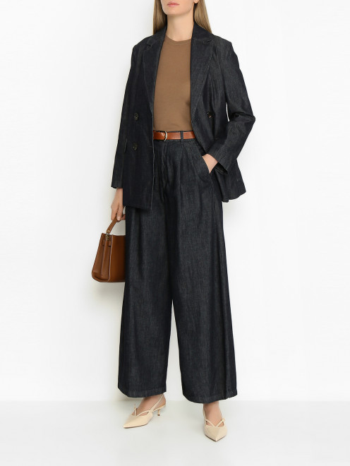 Широкие брюки из денима Max Mara - МодельОбщийВид