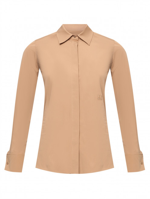 Хлопковая однотонная рубашка Max Mara - Общий вид
