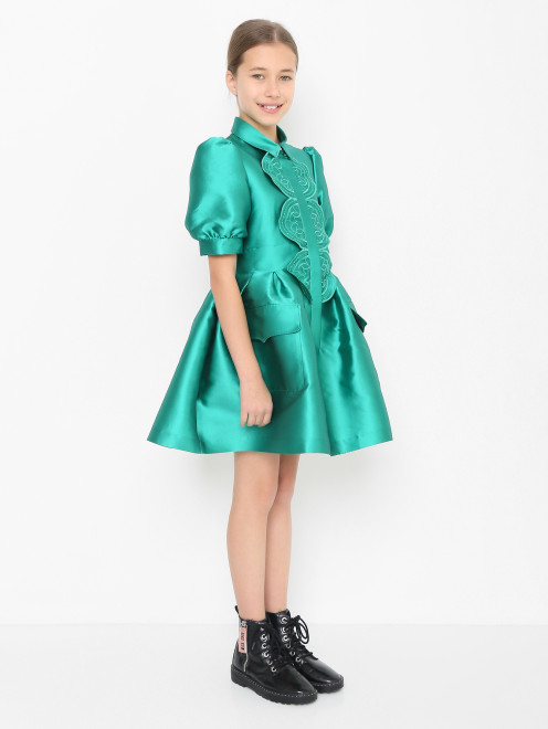 Платье с объемными рукавами и юбкой Elie Saab - МодельВерхНиз