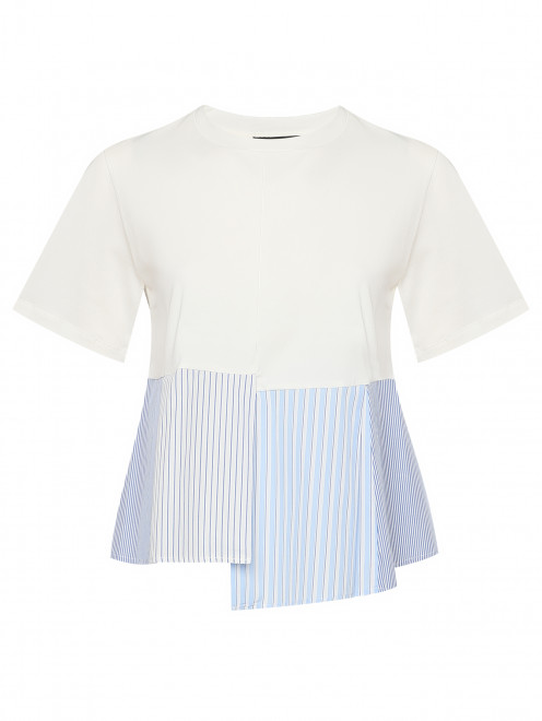 Блузка из хлопка с акцентной баской Weekend Max Mara - Общий вид