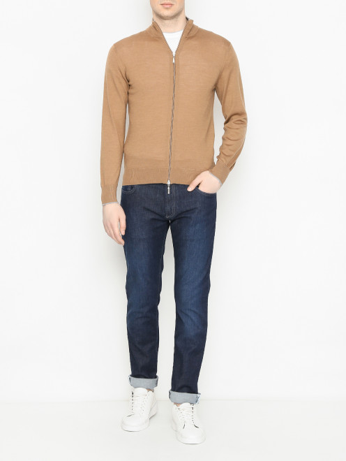 Кардиган на молнии из шерсти и шелка Doriani Cashmere - МодельОбщийВид