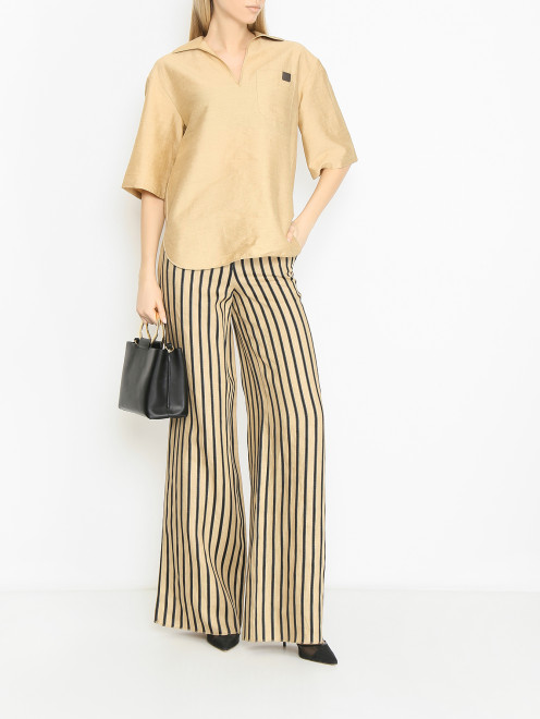 Рубашка из льна с рукавами 3/4 Max Mara - МодельОбщийВид
