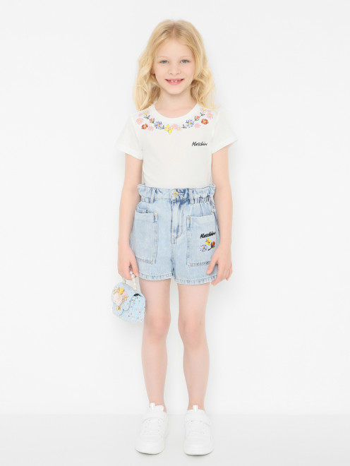 Комплект с шортами из денима Moschino - МодельОбщийВид