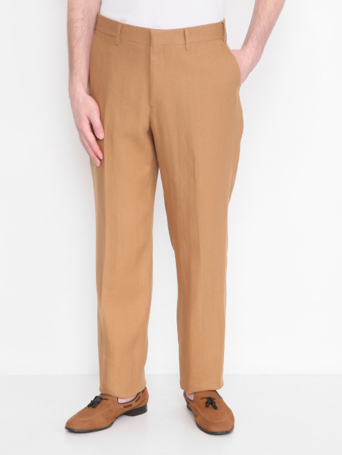 Прямые брюки из льна LARDINI - МодельВерхНиз