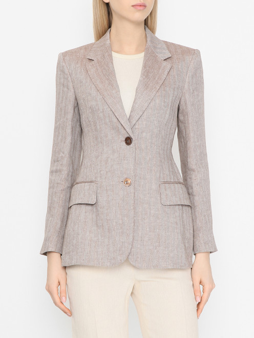 Приталенный жакет из льна Max Mara - МодельВерхНиз