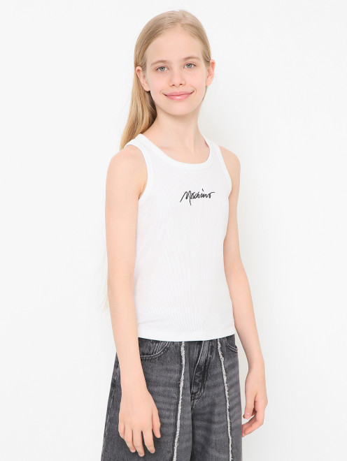 Топ из хлопка с логотипом Moschino - МодельВерхНиз