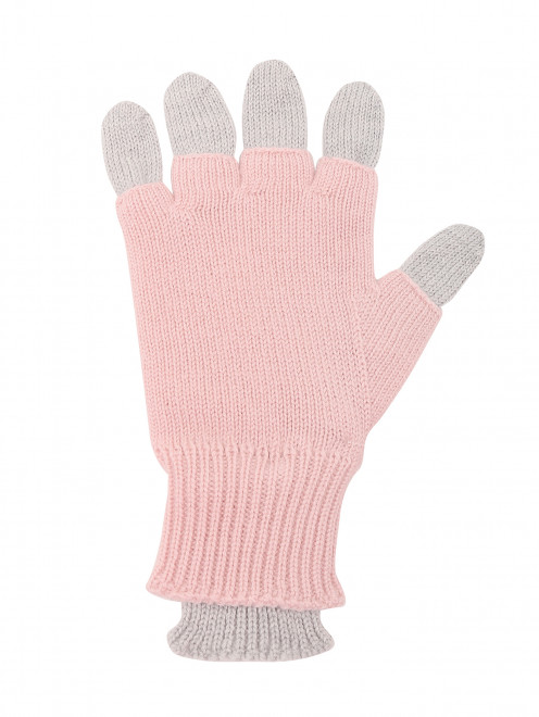 Двухцветные перчатки из шерсти IL Trenino - Обтравка1