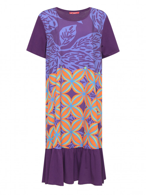 Платье с воланом и короткими рукавами Marina Rinaldi - Общий вид