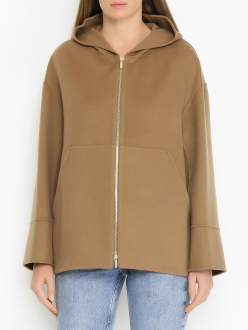 Полупальто на молнии с капюшоном Max Mara - МодельВерхНиз