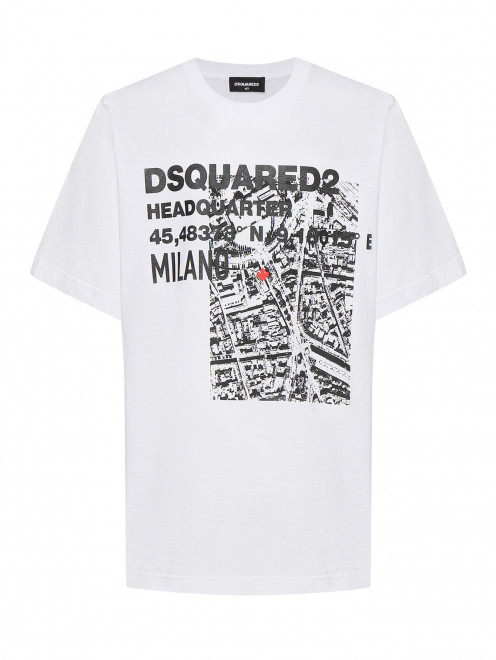 Футболка из хлопка с принтом Dsquared2 - Общий вид