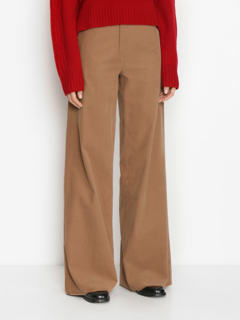 Вельветовые брюки из хлопка широкого фасона Max&Co - МодельВерхНиз