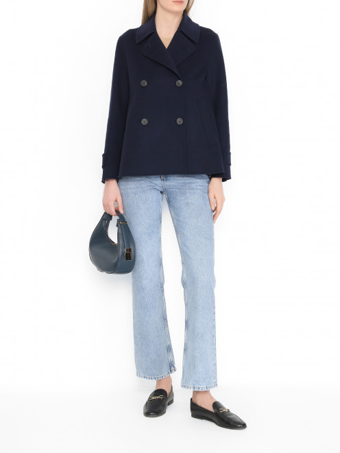 Двубортное полупальто из шерсти Weekend Max Mara - МодельОбщийВид