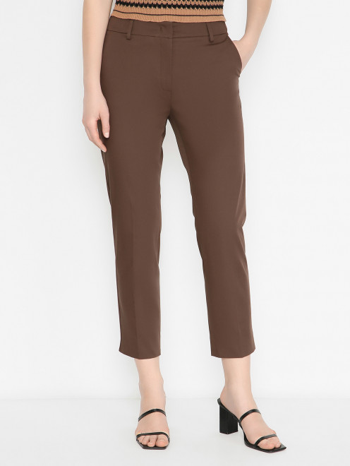 Зауженные брюки из хлопка Weekend Max Mara - МодельВерхНиз