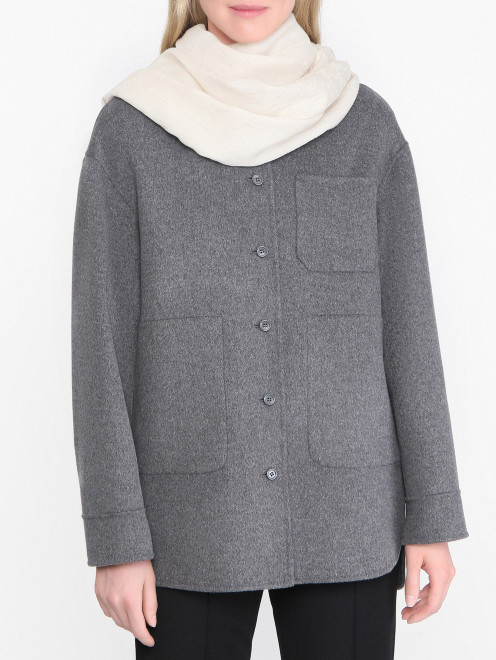 Шарф из шерсти с логотипом Max Mara - МодельОбщийВид