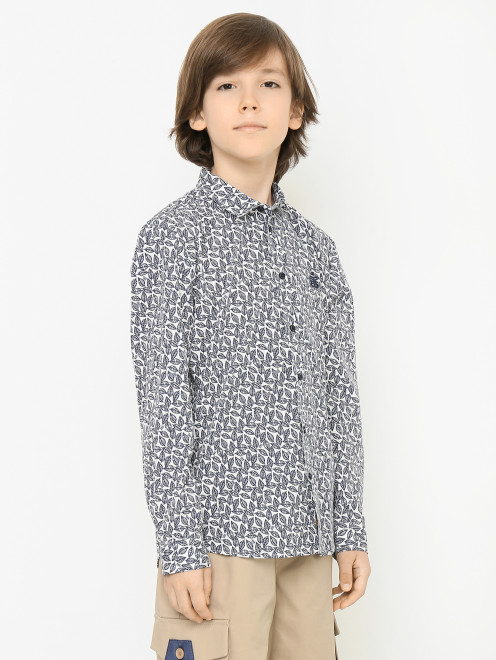 Хлопковая рубашка с длинным рукавом Bikkembergs - МодельВерхНиз