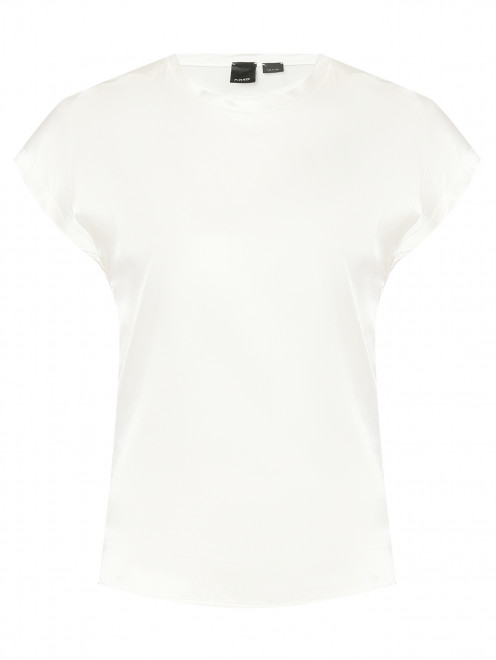 Однотонная футболка из шелка PINKO - Общий вид