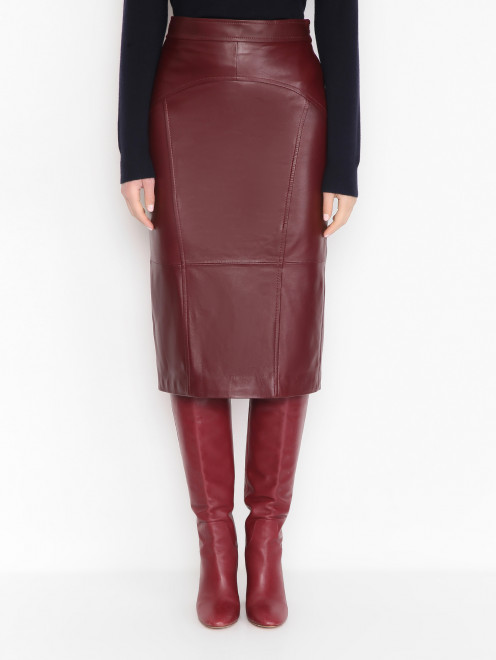 Юбка-карандаш из кожи Max Mara - МодельВерхНиз