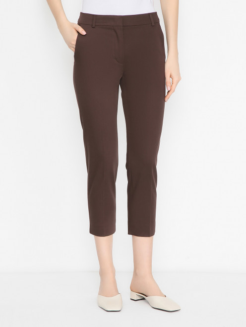 Брюки-дудочки из хлопка Max Mara - МодельВерхНиз