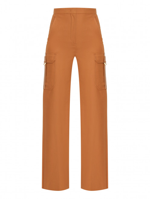 Однотонные брюки прямого кроя с накладными карманами Max Mara - Общий вид