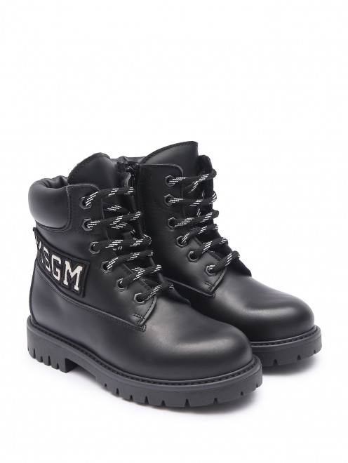 Ботинки из кожи на шнурках MSGM - Обтравка1