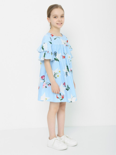 Хлопковое платье с узором MONNALISA - МодельВерхНиз
