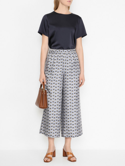 Брюки-кюлоты из шелка Weekend Max Mara - МодельОбщийВид